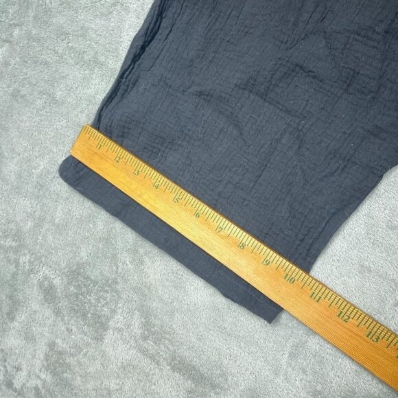 Jessica Simpson Womens Black Wide-Leg Cotton Pants Drawstring Waist L d0522 - Picture 3 of 8